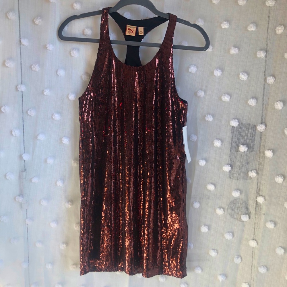 Sequin Racerback Tank or dress Copper
